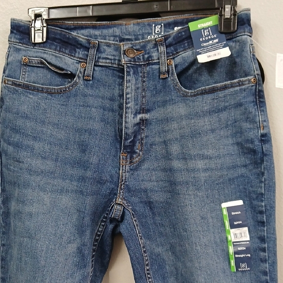 George Men's Classic Blue Straight Jeans - Picture 3 of 8